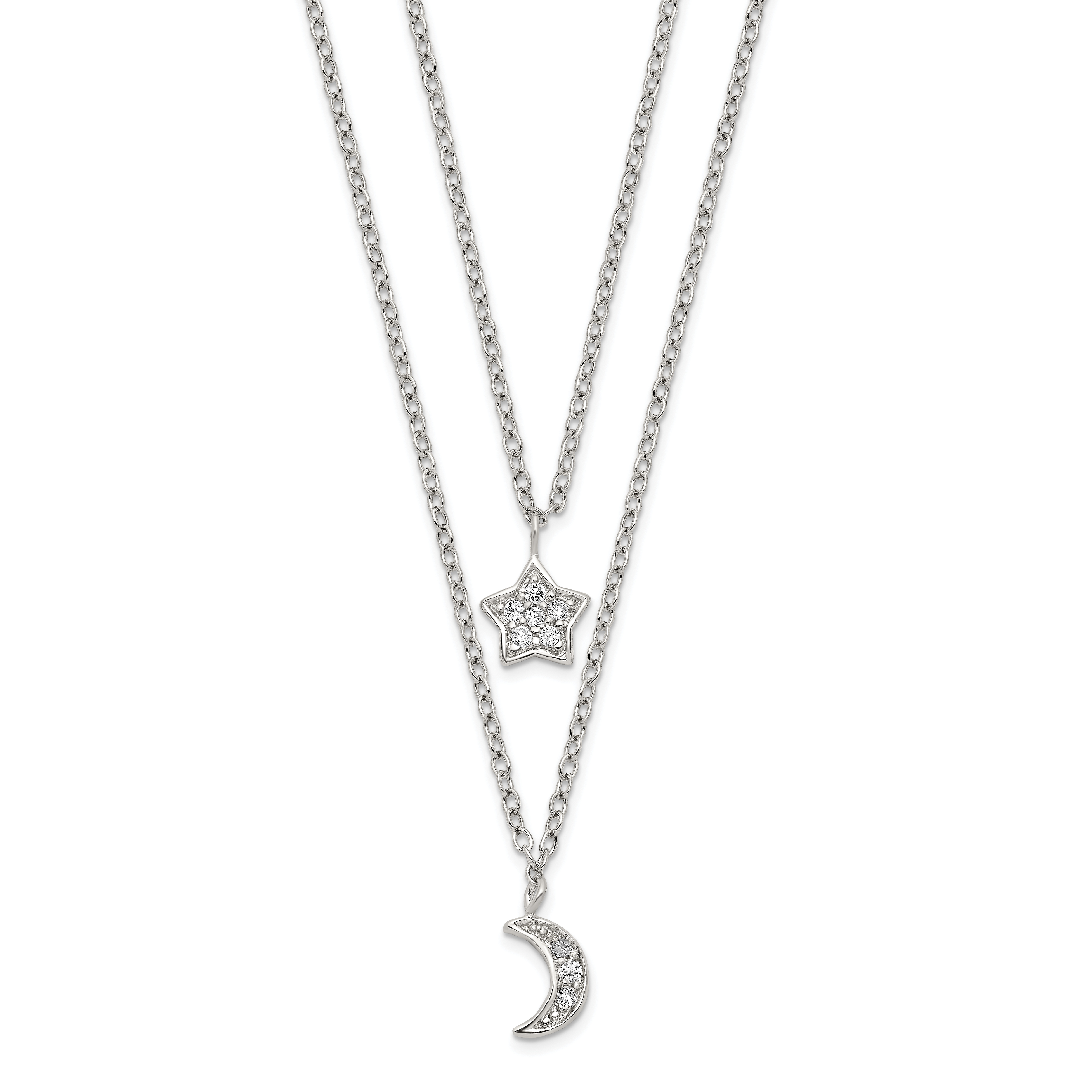 Jewelry Necklaces Necklace with Pendants Sterling Silver Rhodium-plated MOP Tree with CZ with 2in ext Necklace 